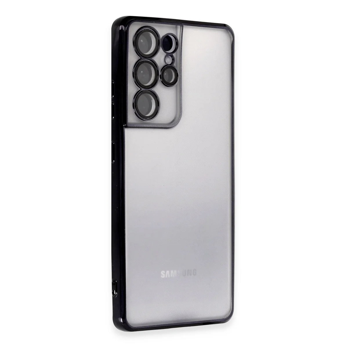 Galaxy S21 Ultra Kılıf Razer Lensli Silikon - Siyah
