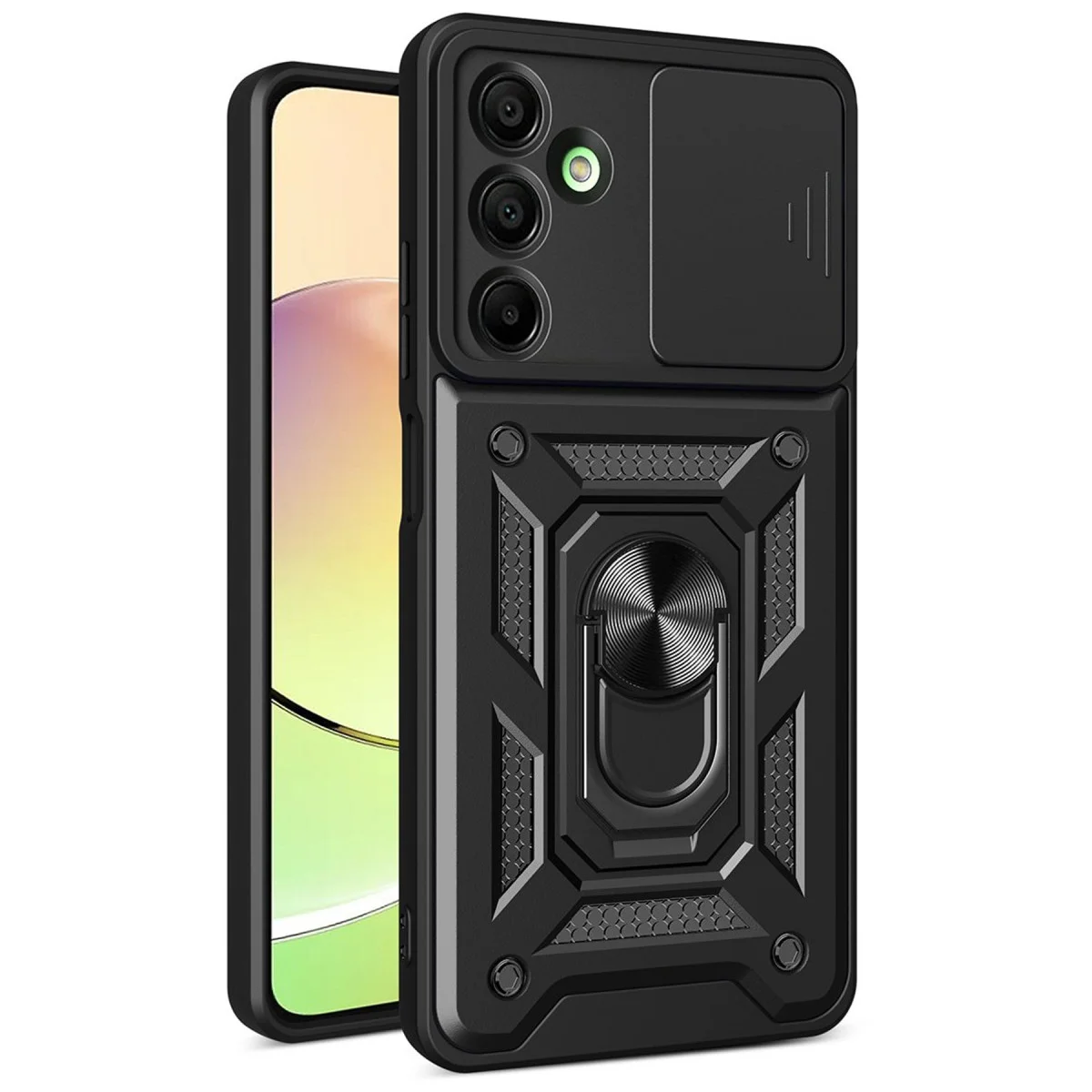 Galaxy A26 Kılıf Pars Lens Yüzüklü Silikon - Siyah