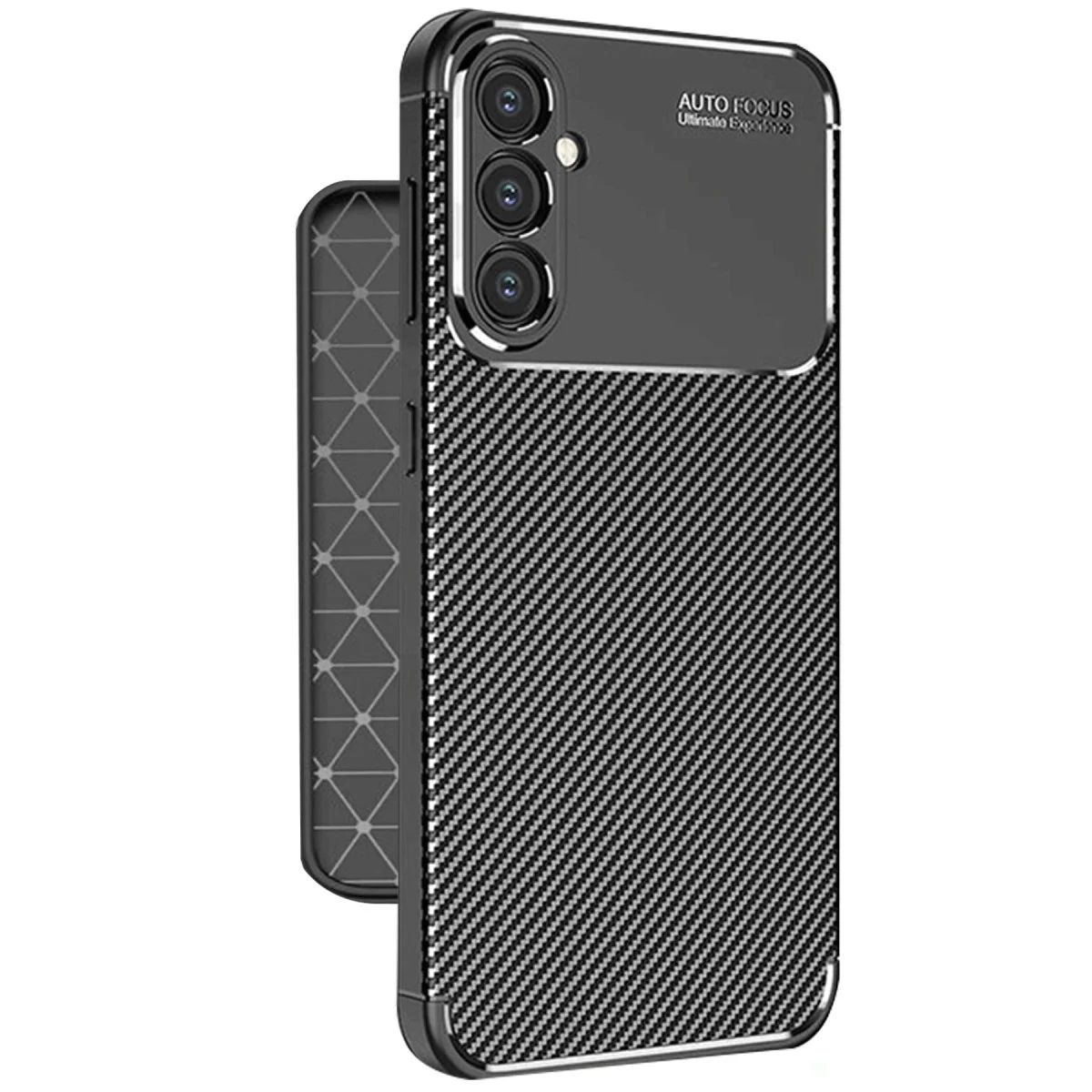 Galaxy A56 Kılıf Auto Focus Karbon Kapak - Siyah