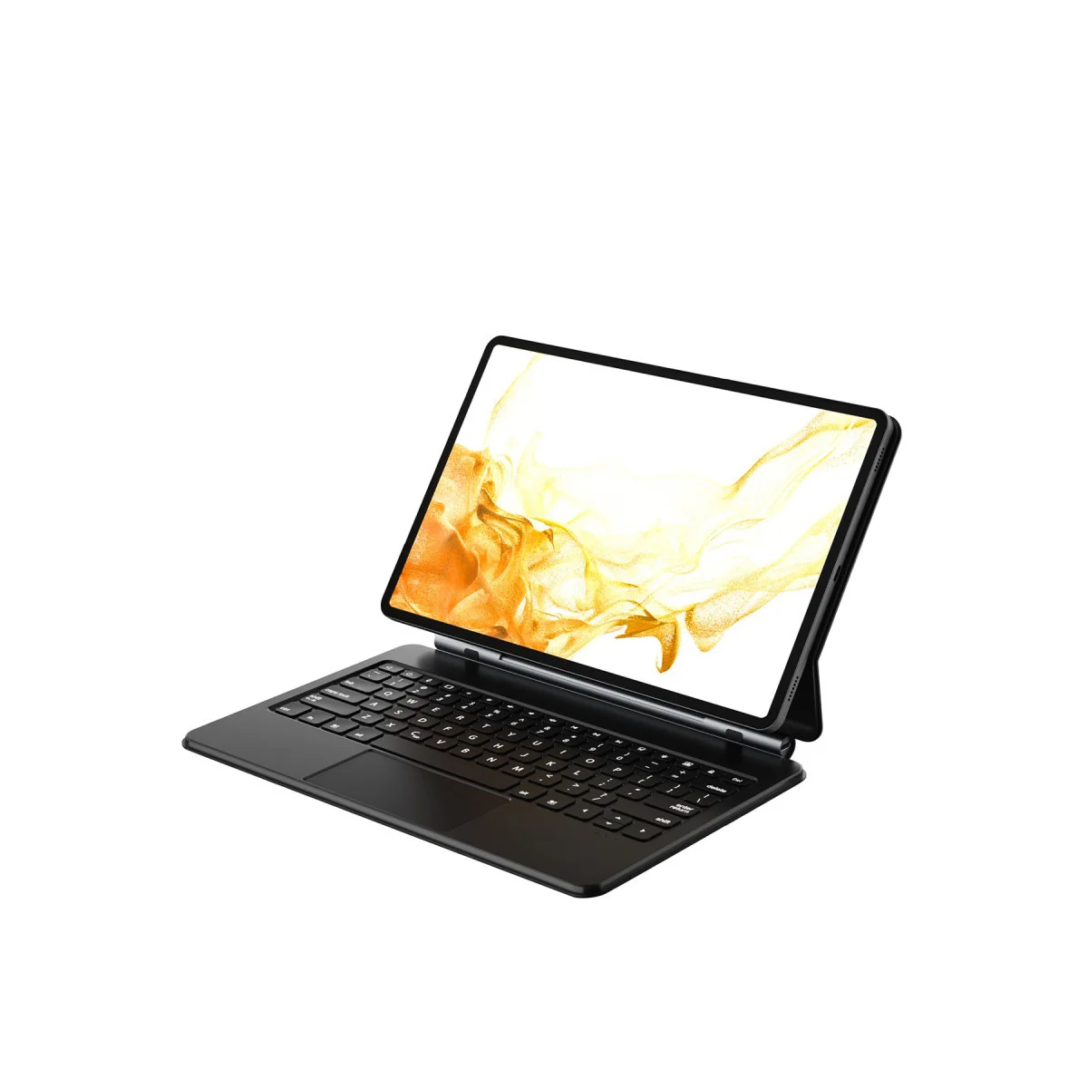 Galaxy T737 Tab S7 FE 12.4 Kılıf Eternal Ledli Klavyeli Tablet Kılıfı - Siyah
