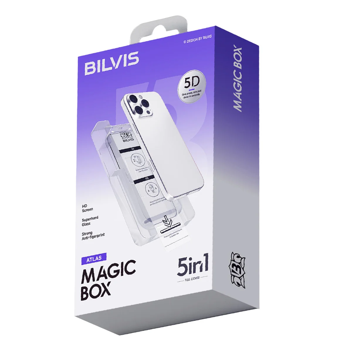 iPhone 16 Bilvis 5in1 3D Magic Cam Ekran Koruyucu - Siyah