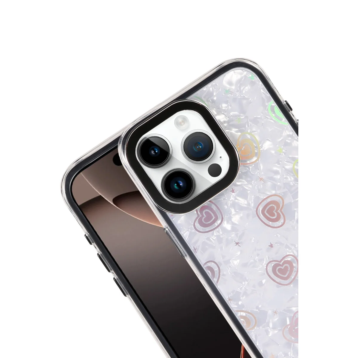 iPhone 15 Pro Lumi Desenli Kapak - Siyah