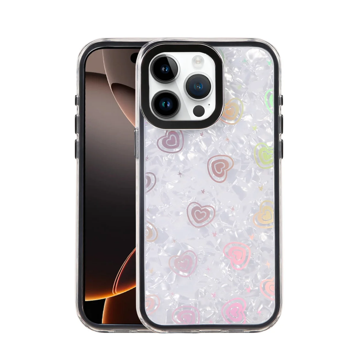 iPhone 15 Pro Max Lumi Desenli Kapak - Siyah