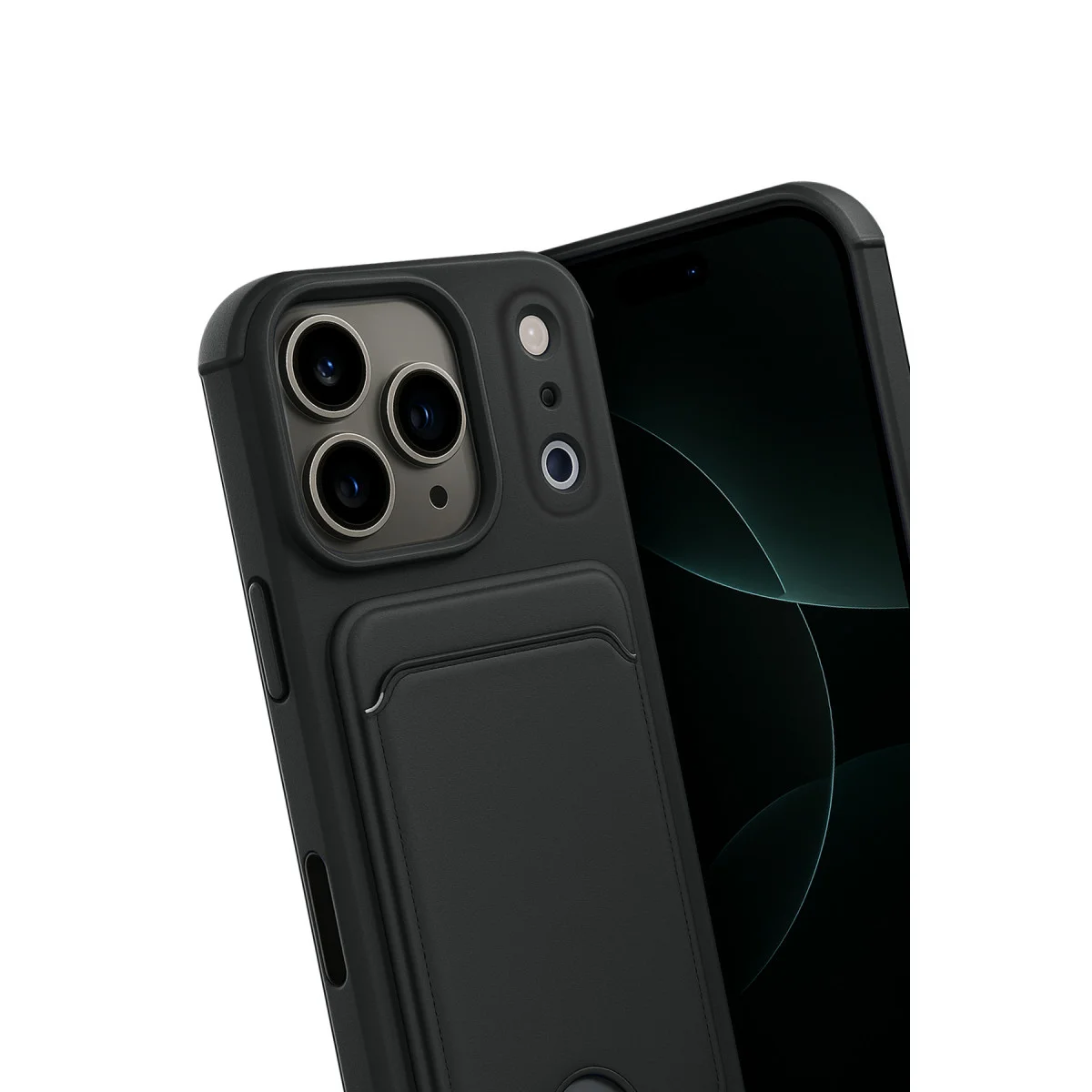 iPhone 17 Pro Max Kelvin Kartvizitli Silikon - Siyah