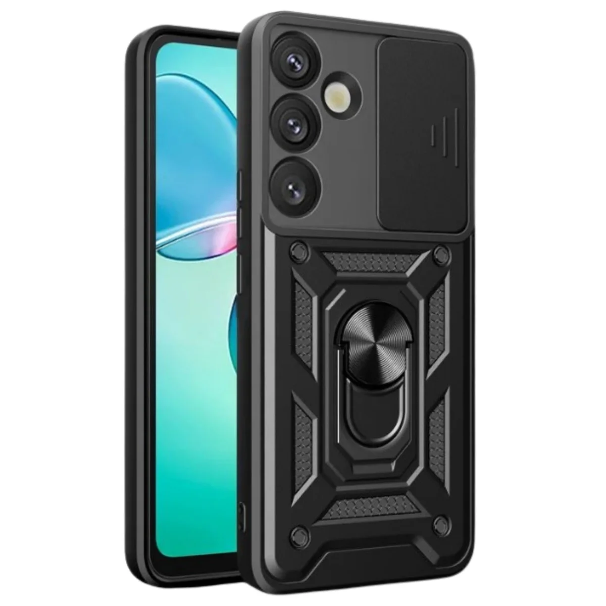 Galaxy A17 5G Pars Lens Yüzüklü Silikon - Siyah