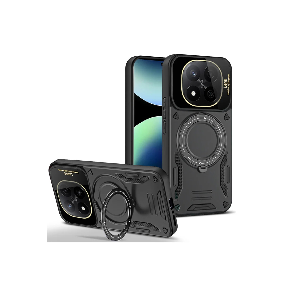 14T Pro Kılıf Joy Lens Standlı Kapak - Siyah