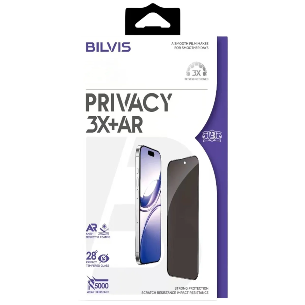 iPhone 16 Pro Max Bilvis 3X AR Hayalet Cam Ekran Koruyucu - Siyah