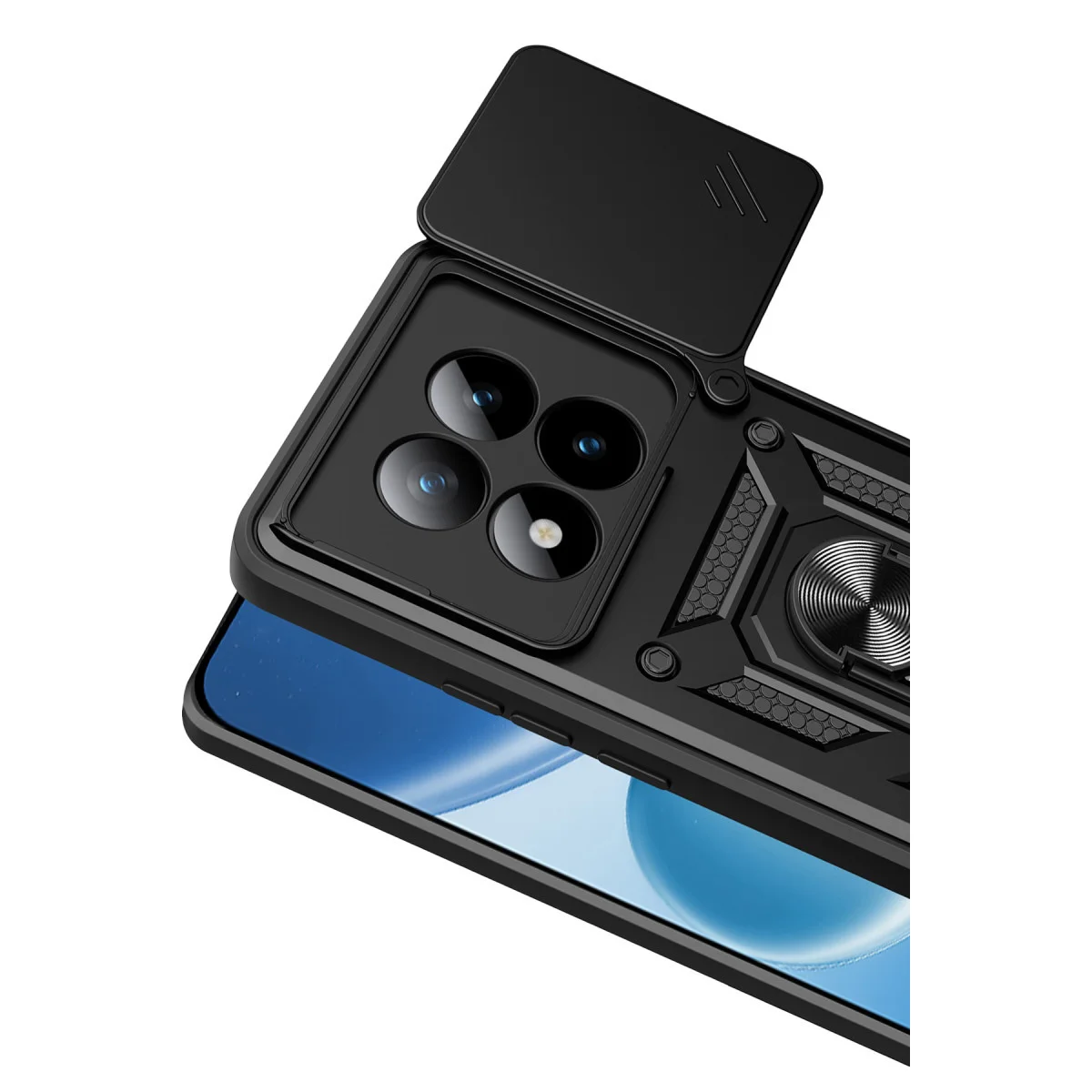 Redmi Note 15 Pro 4G Pars Lens Yüzüklü Silikon - Siyah