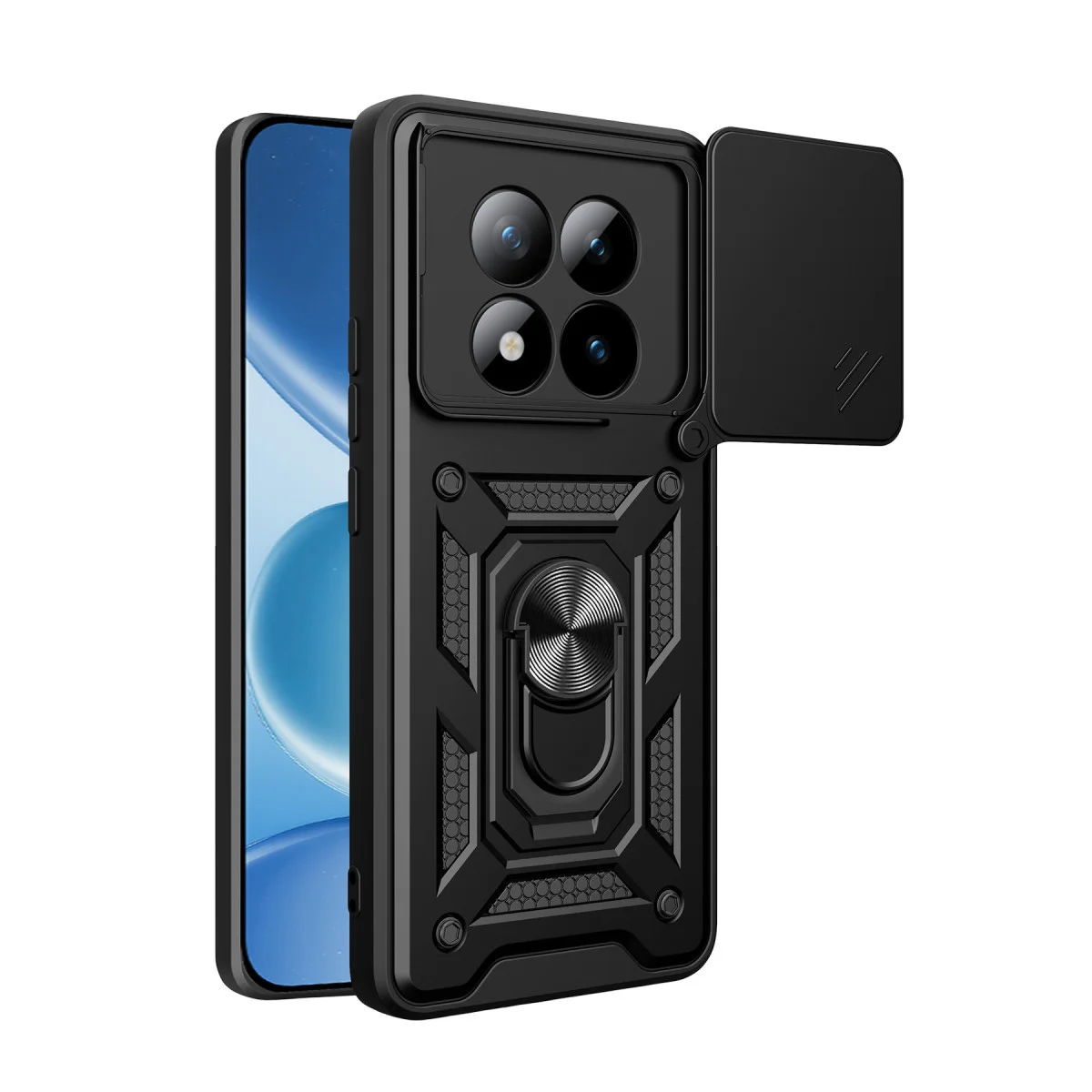 Redmi Note 15 Pro Plus 5G Pars Lens Yüzüklü Silikon - Siyah