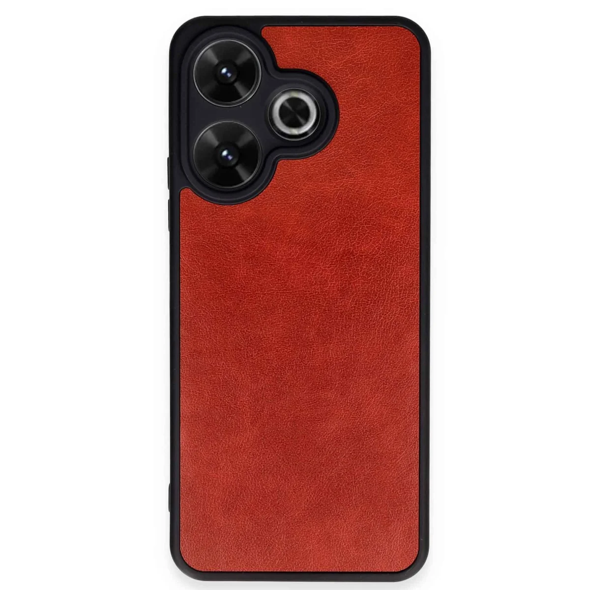 Redmi 13 4G Kılıf Aras Deri Kapak - Kırmızı