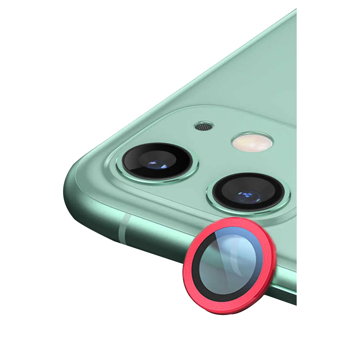iPhone 12 Raze Metal Kamera Lens - Kırmızı