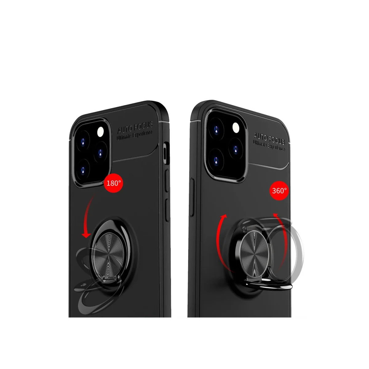iPhone 12 Kılıf Range Yüzüklü Silikon - Kırmızı
