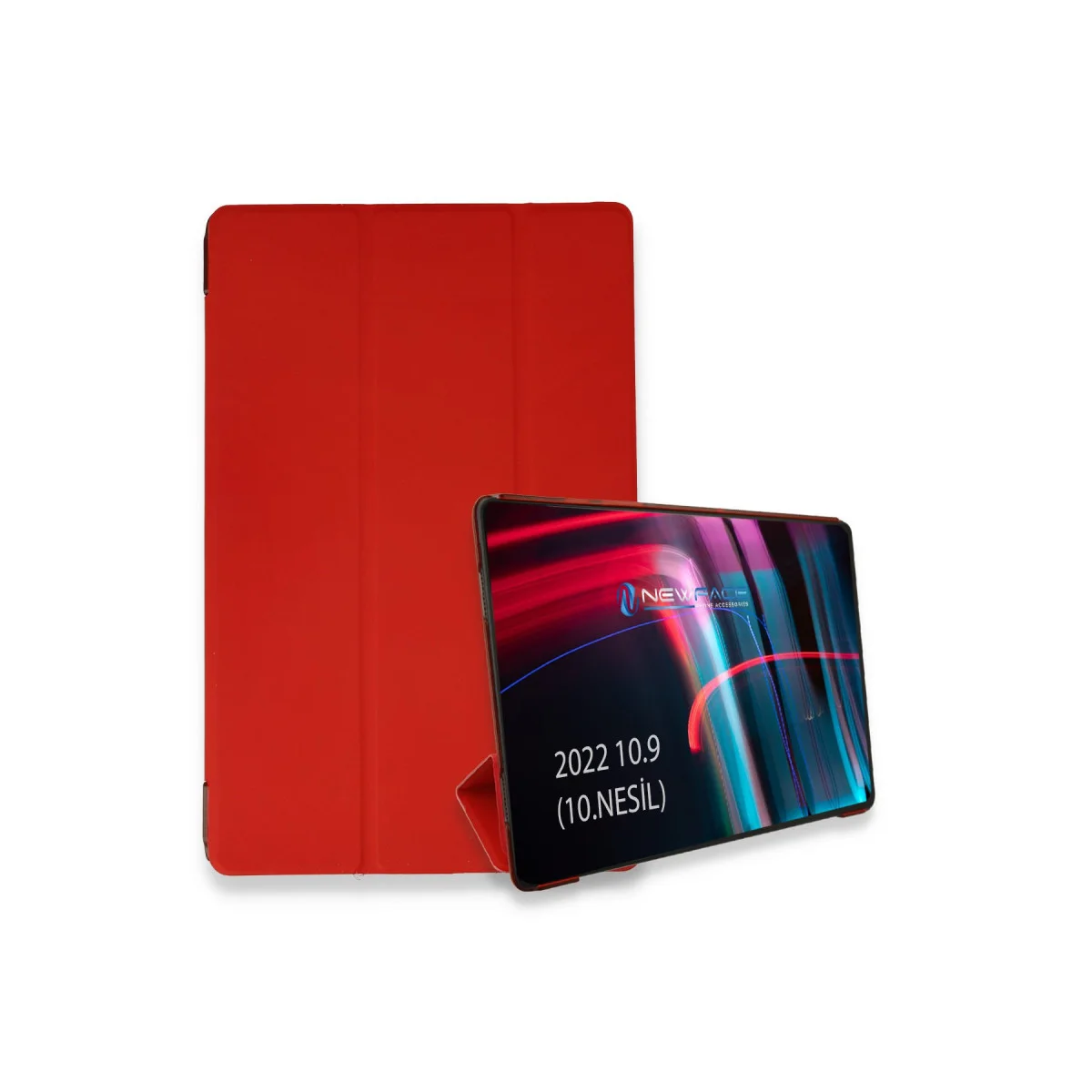 iPad 2022 10.9 (10.nesil) Kılıf Tablet Smart Kılıf - Kırmızı