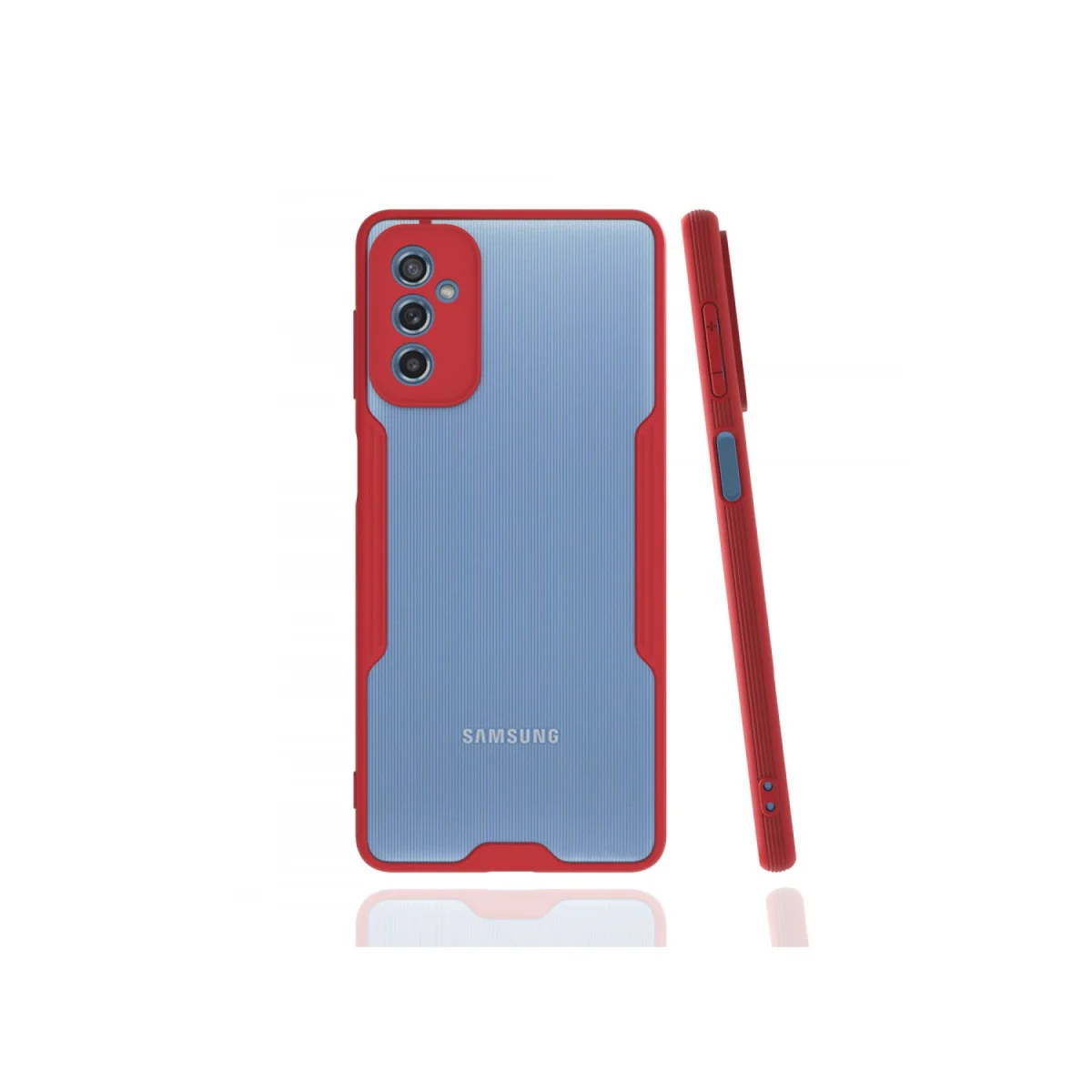 Galaxy M52 5G Kılıf Platin Silikon - Kırmızı
