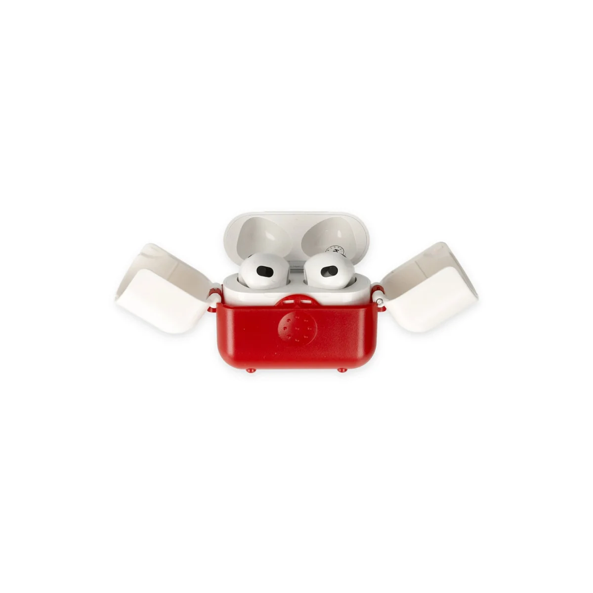 Airpods 3 (3.nesil) Basmalı Kılıf - Kırmızı-Beyaz