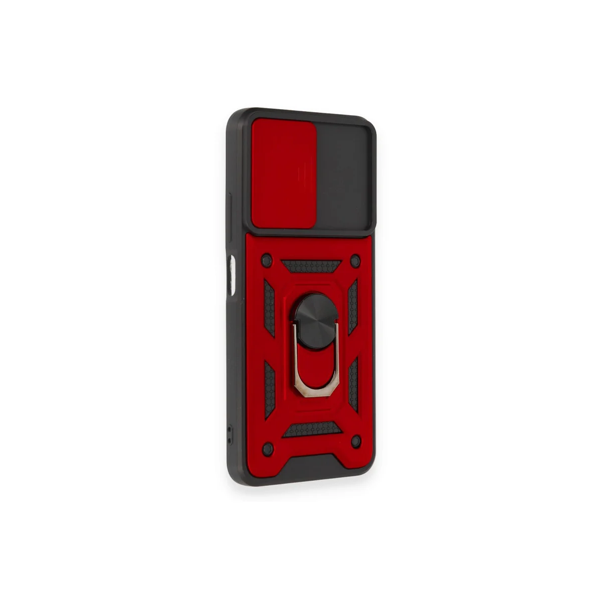 Redmi Note 12 4G Kılıf Pars Lens Yüzüklü Silikon - Kırmızı