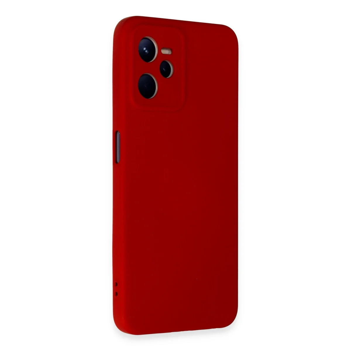 Realme C35 Kılıf Nano içi Kadife Silikon - Kırmızı