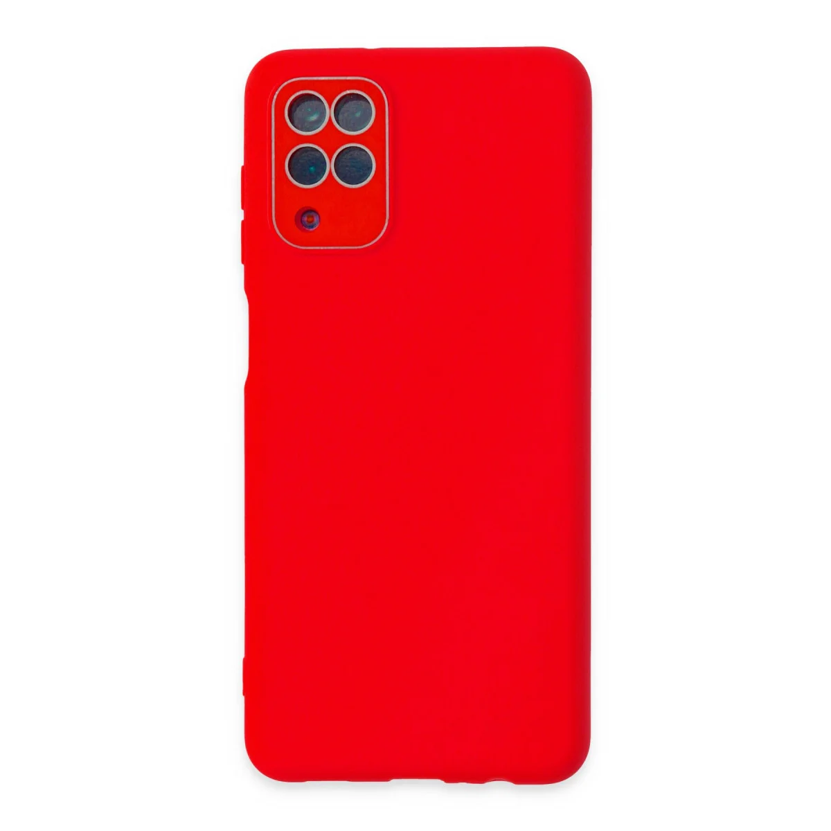 Galaxy A22 Kılıf Lansman Glass Kapak - Kırmızı