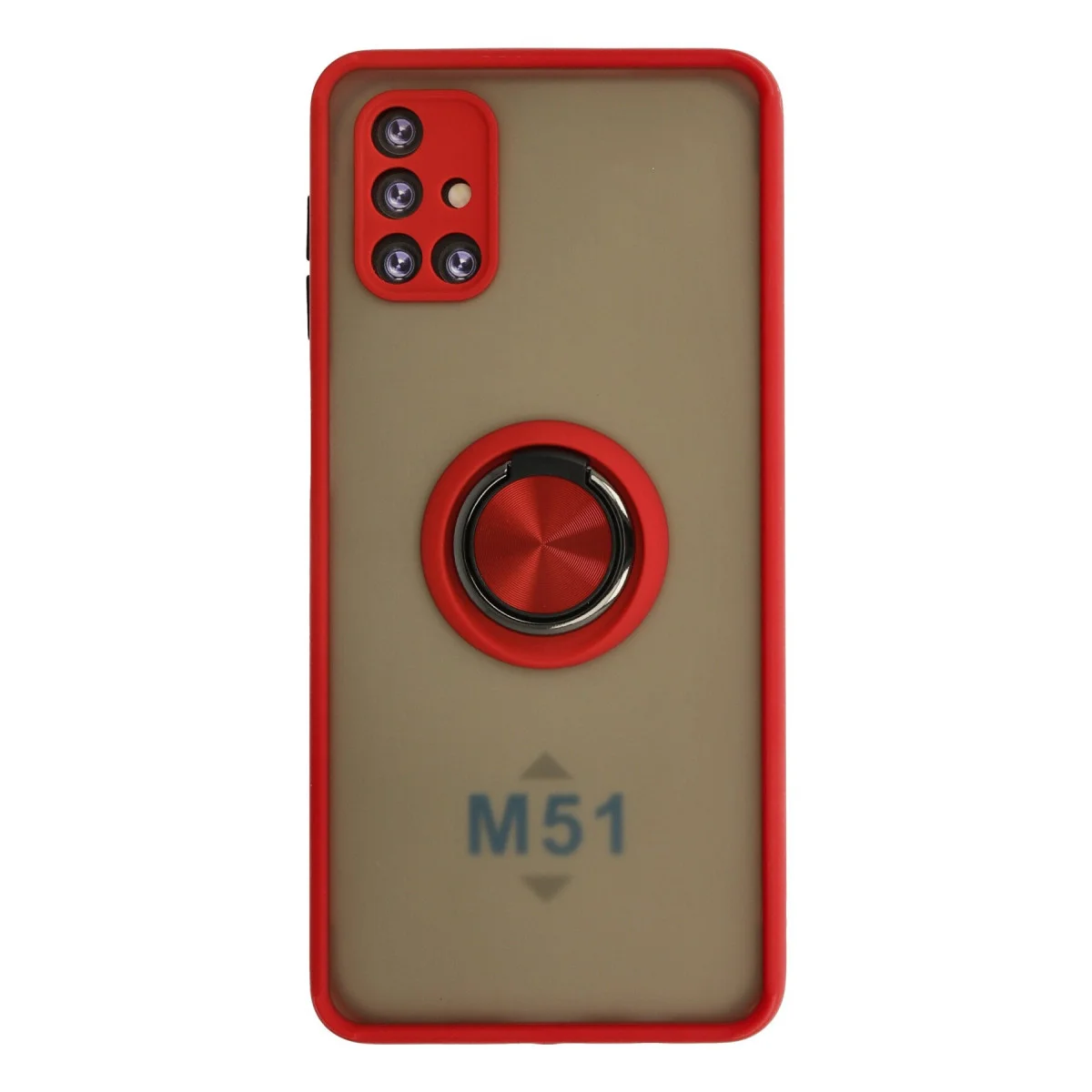 Galaxy M51 Kılıf Montreal Yüzüklü Silikon Kapak - Kırmızı