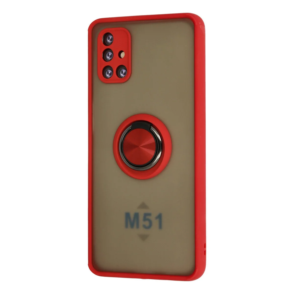 Galaxy M51 Kılıf Montreal Yüzüklü Silikon Kapak - Kırmızı