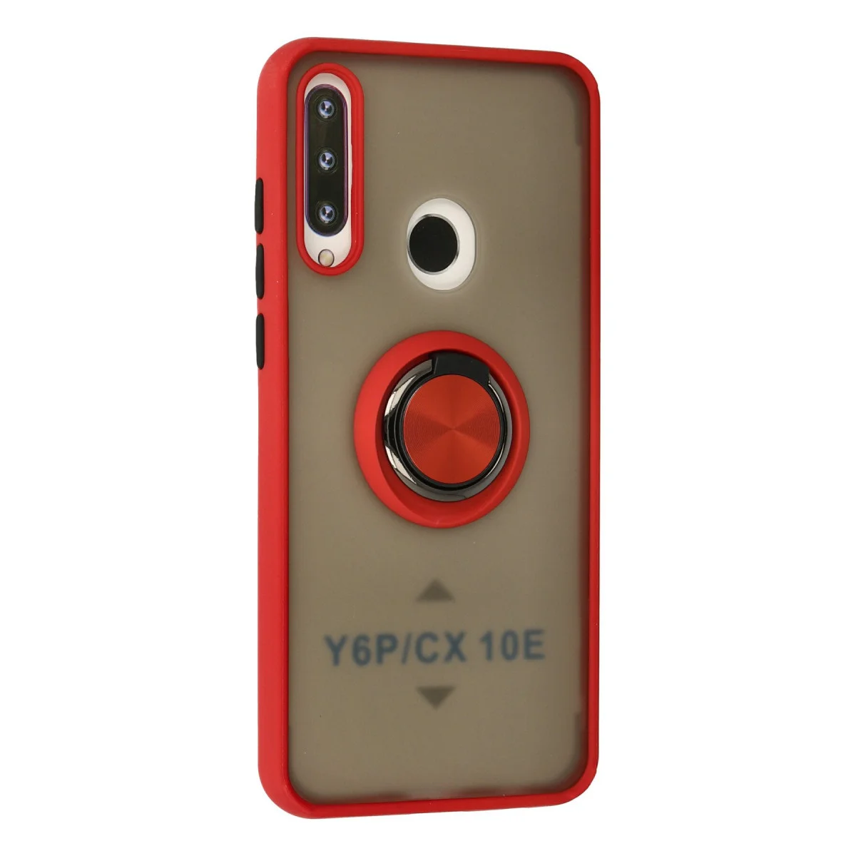 Y6P Kılıf Montreal Yüzüklü Silikon Kapak - Kırmızı
