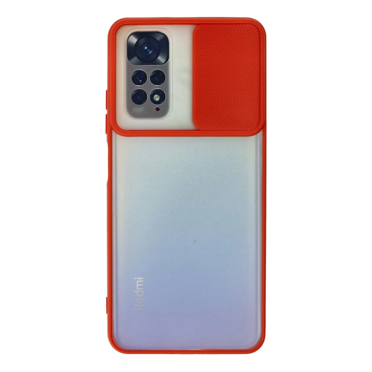 Redmi Note 11 Kılıf Palm Buzlu Kamera Sürgülü Silikon - Kırmızı