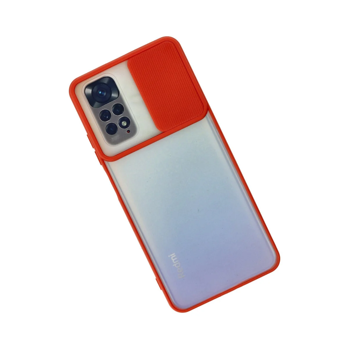 Redmi Note 11 Kılıf Palm Buzlu Kamera Sürgülü Silikon - Kırmızı