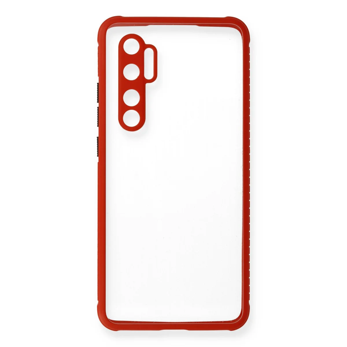 Mi Note 10 Lite Kılıf Miami Şeffaf Silikon - Kırmızı