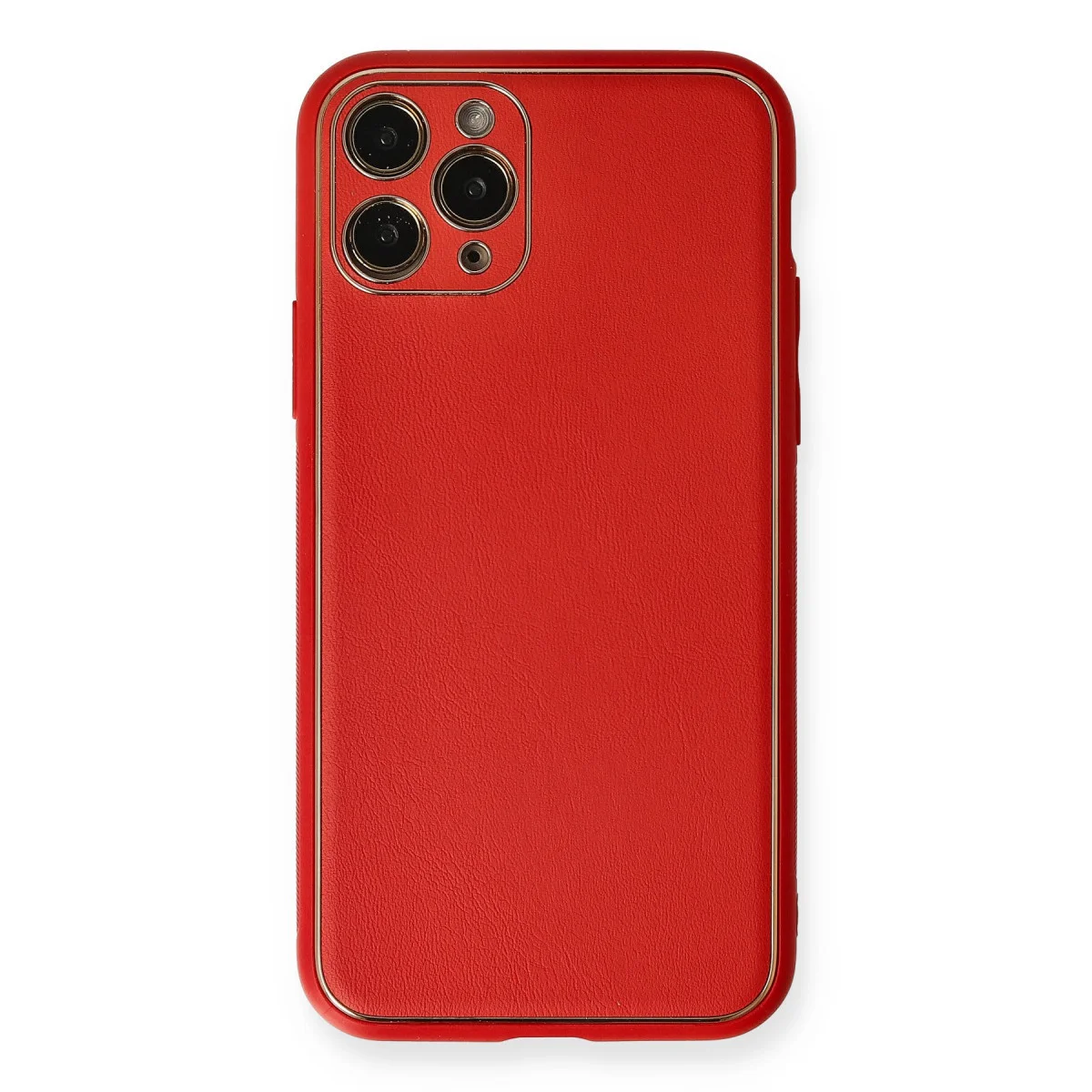 iPhone 11 Pro Max Kılıf Coco Deri Silikon Kapak - Kırmızı