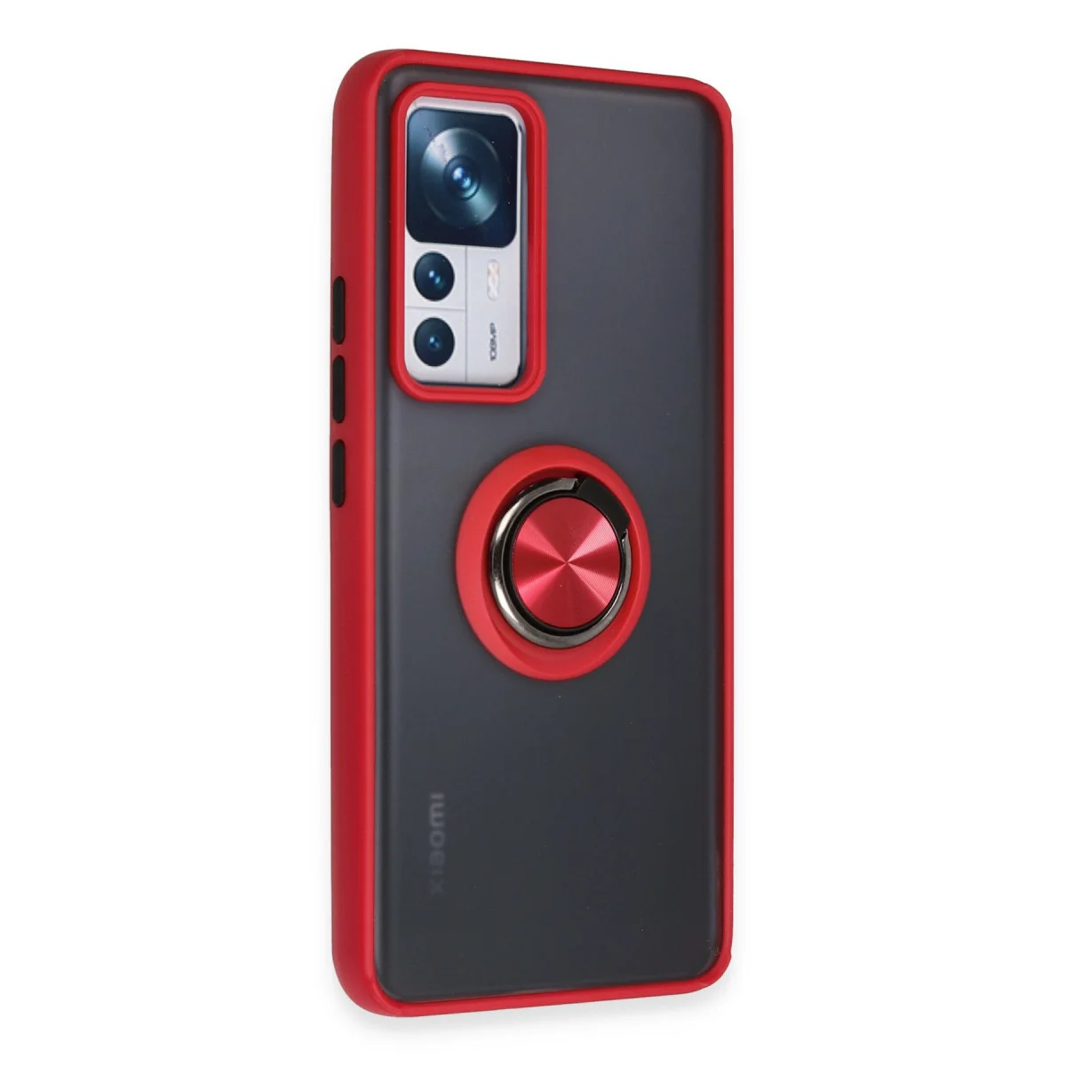 Mi 12T Pro Kılıf Montreal Yüzüklü Silikon Kapak - Kırmızı