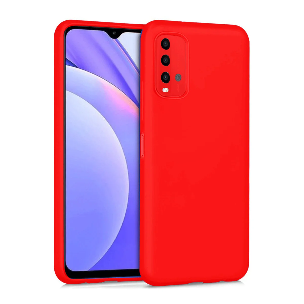 Redmi 9T Kılıf Nano içi Kadife Silikon - Kırmızı