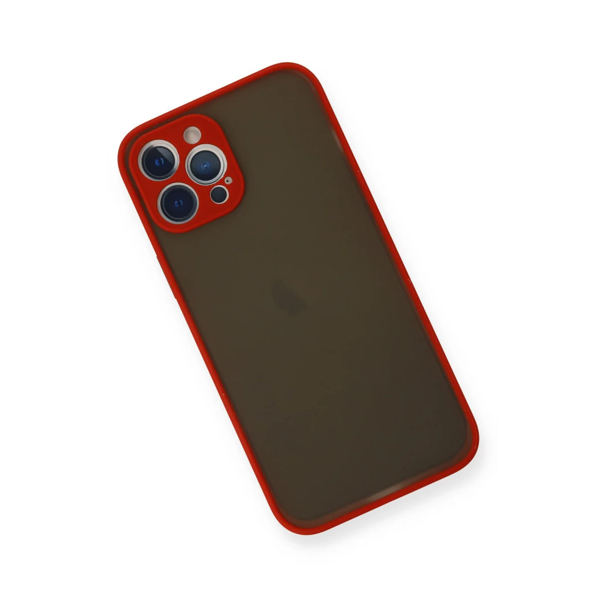 iPhone 12 Pro Max Kılıf Montreal Silikon Kapak - Kırmızı