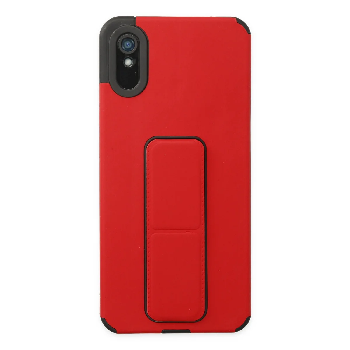 Redmi 9A Kılıf Mega Standlı Silikon - Kırmızı