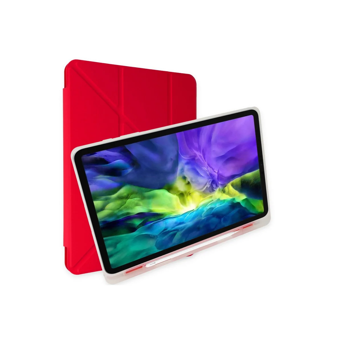 Galaxy X200 Tab A8 10.5 Kılıf Kalemlikli Mars Tablet Kılıfı - Kırmızı