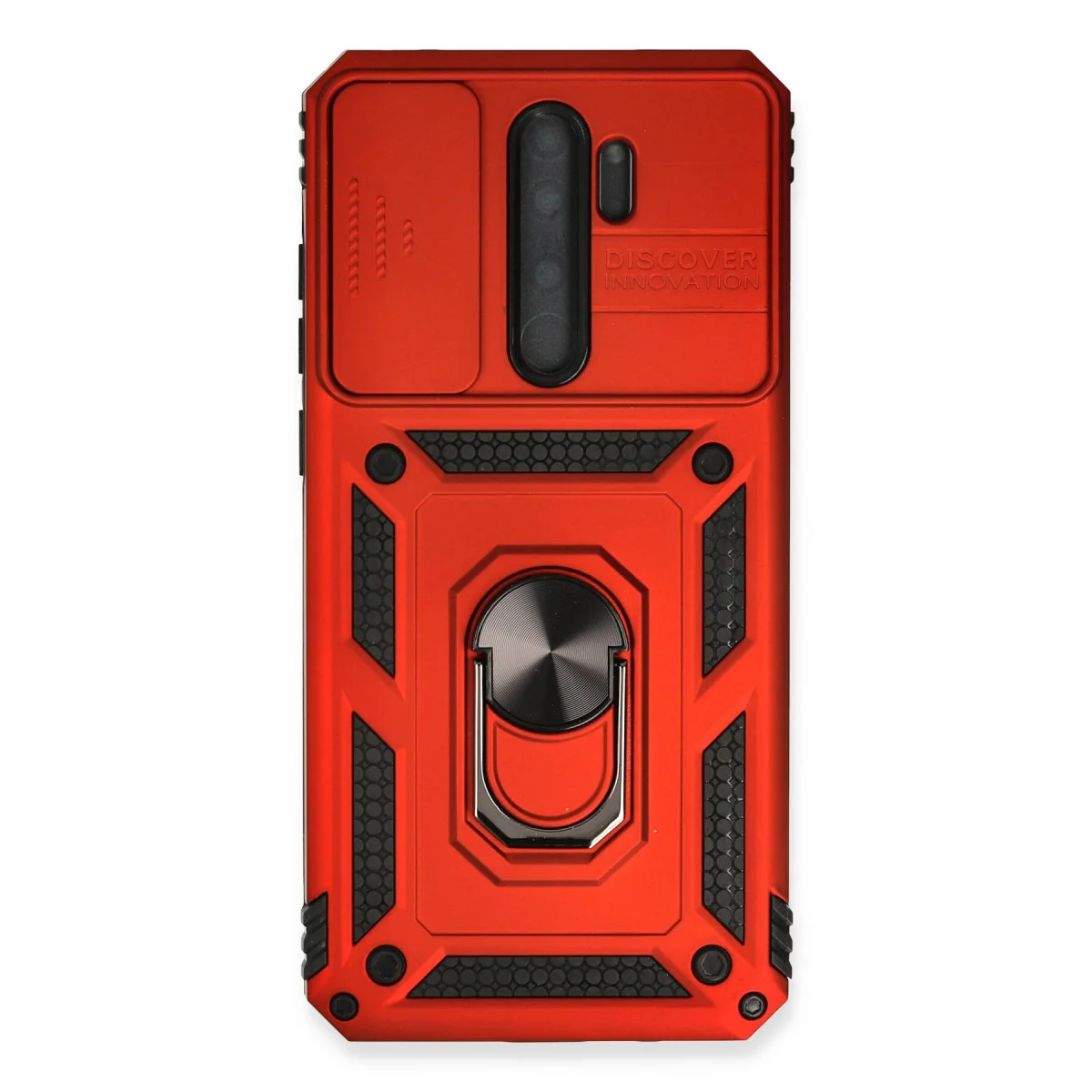Redmi Note 8 Pro Kılıf Pars Lens Yüzüklü Silikon - Kırmızı