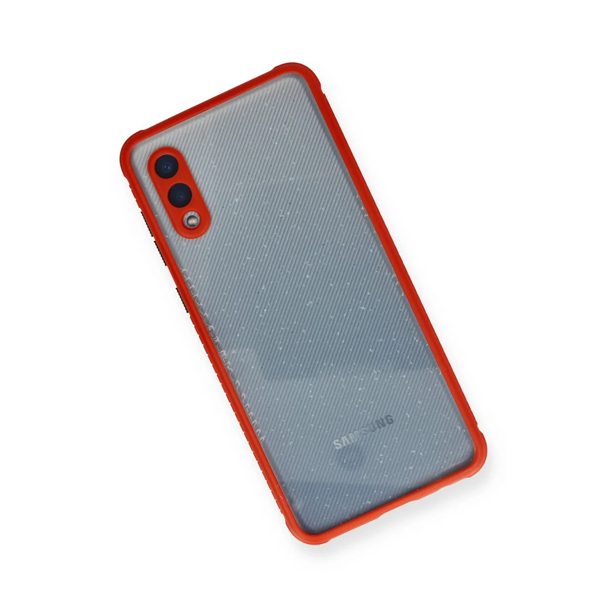 Galaxy A02 Kılıf Miami Şeffaf Silikon - Kırmızı
