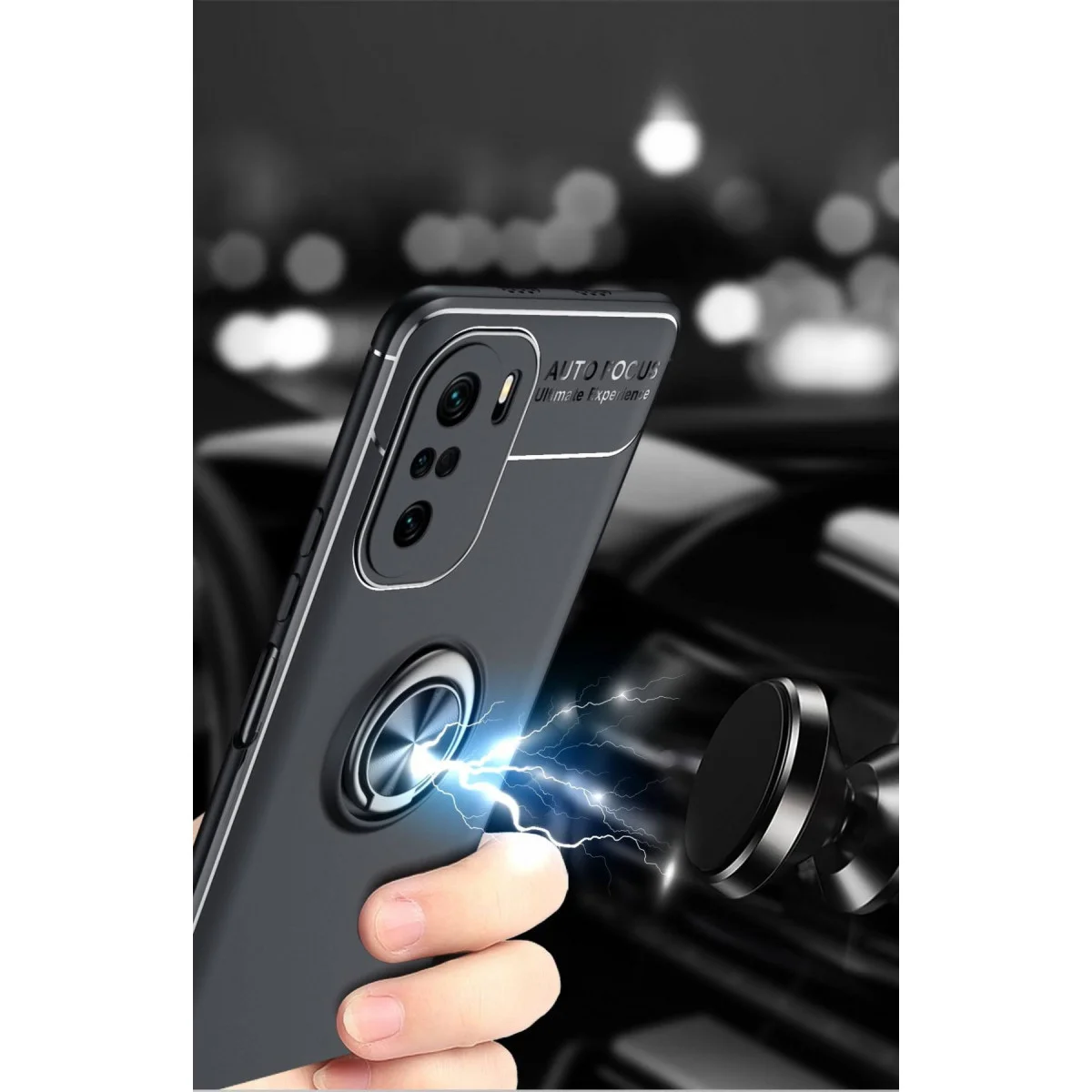 Poco F3 Kılıf Range Yüzüklü Silikon - Kırmızı