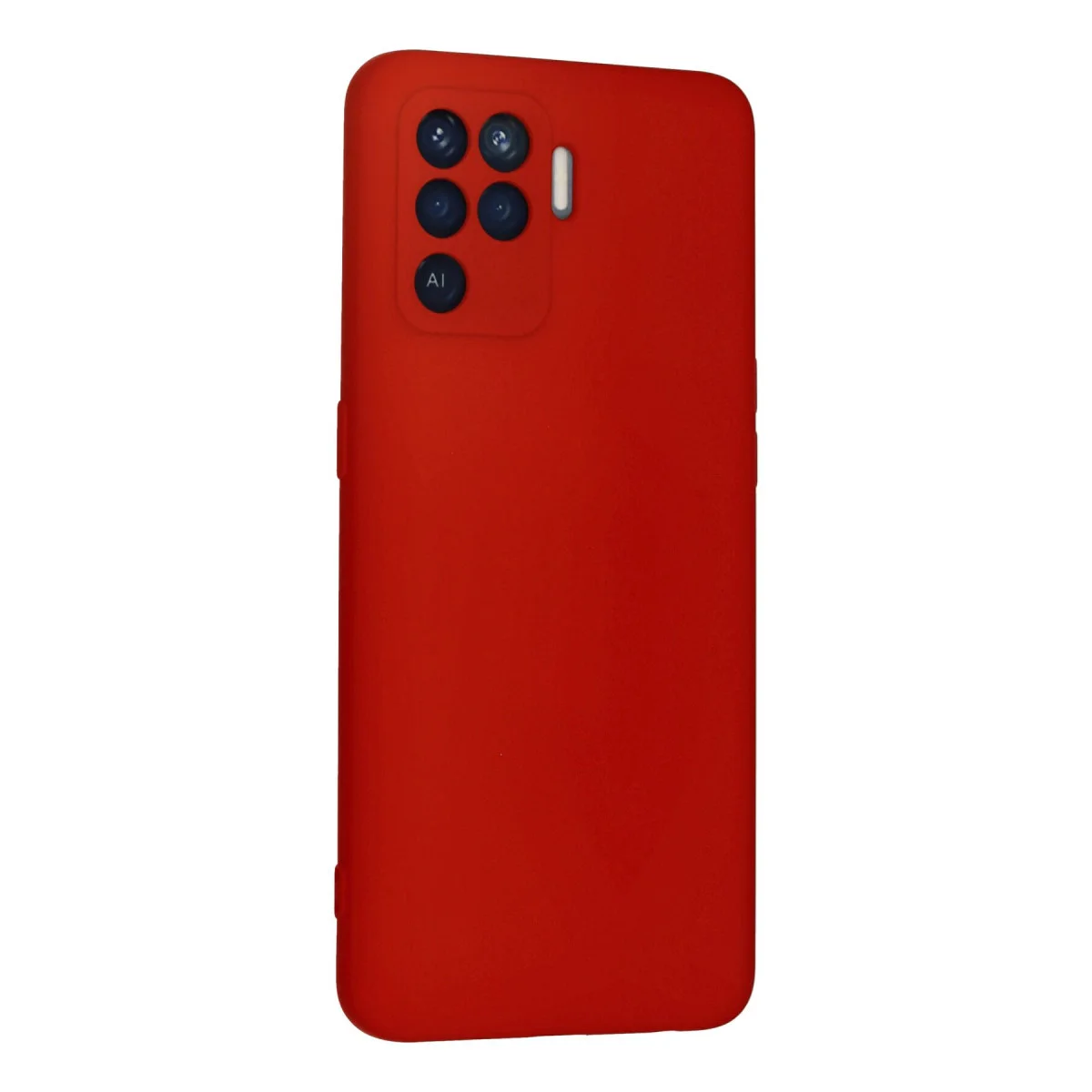 Reno 5 Lite Kılıf Nano içi Kadife Silikon - Kırmızı