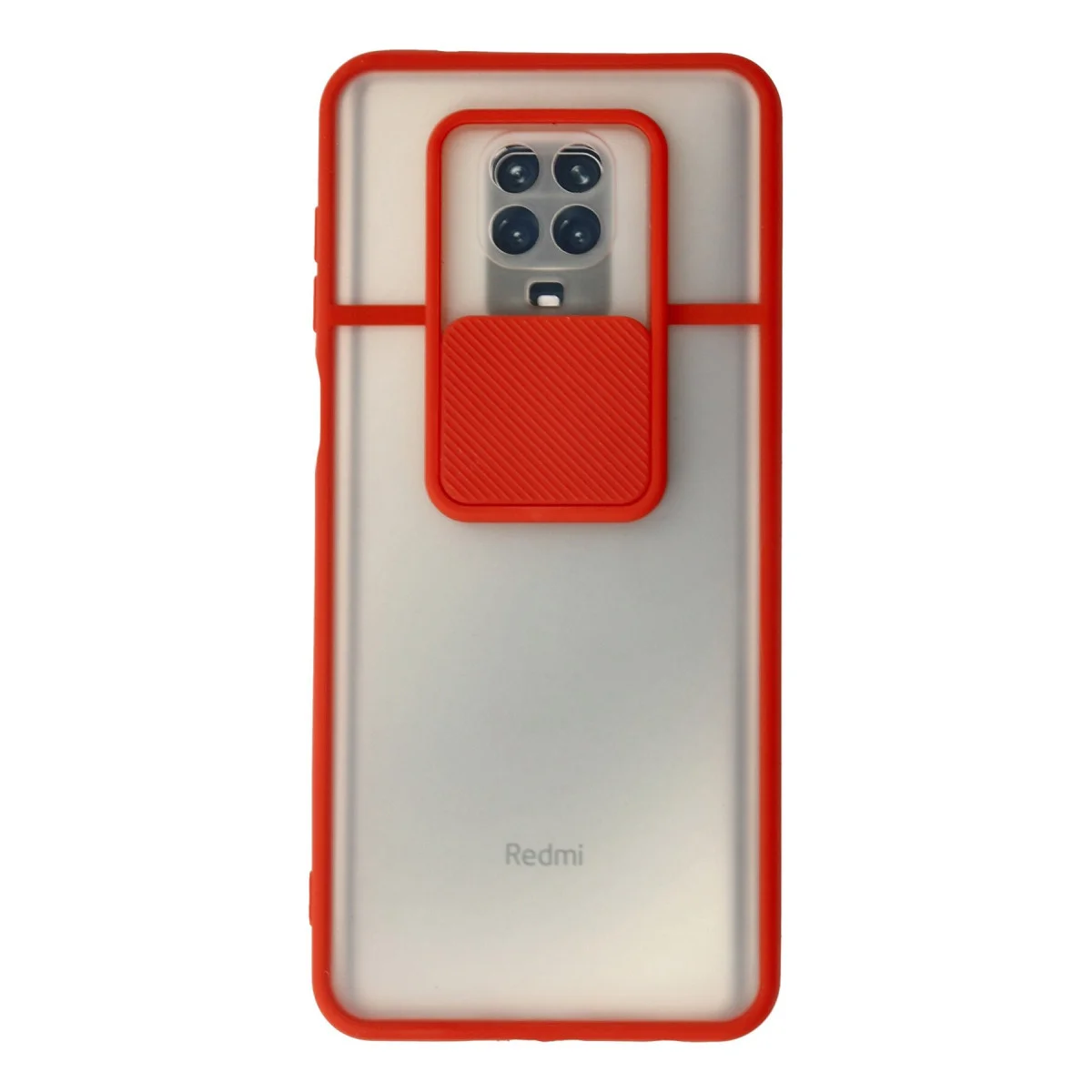 Redmi Note 9 Pro Kılıf Palm Buzlu Kamera Sürgülü Silikon - Kırmızı