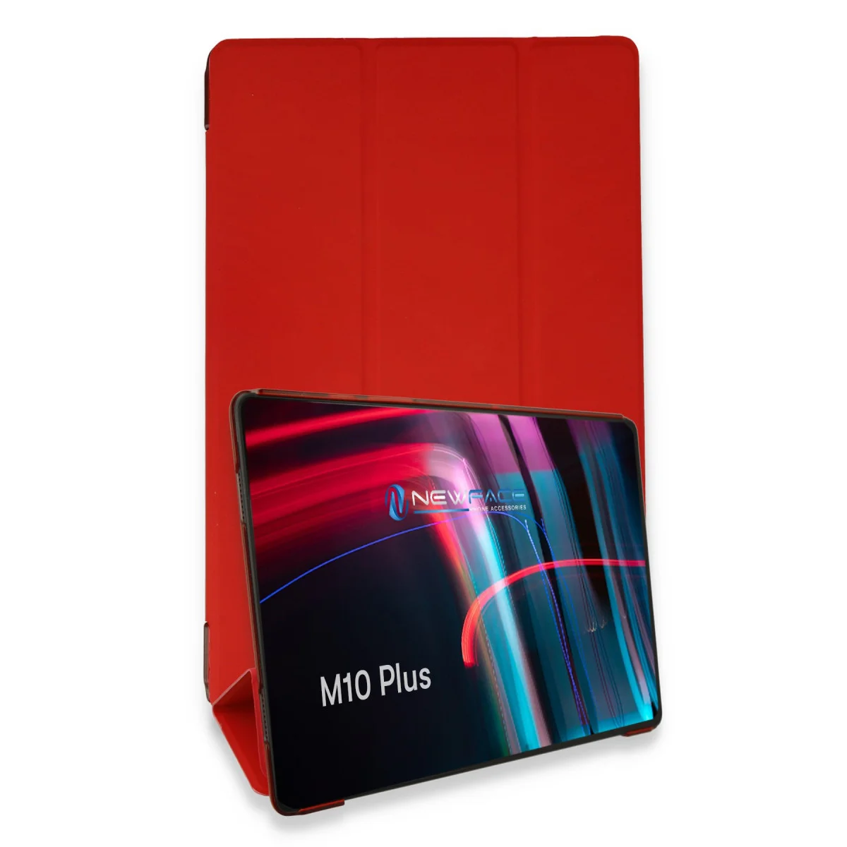 M10 FHD Plus X606F Kılıf Tablet Smart Kılıf - Kırmızı