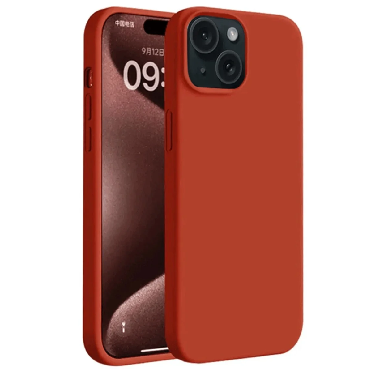 iPhone 15 Kılıf First Silikon - Kırmızı