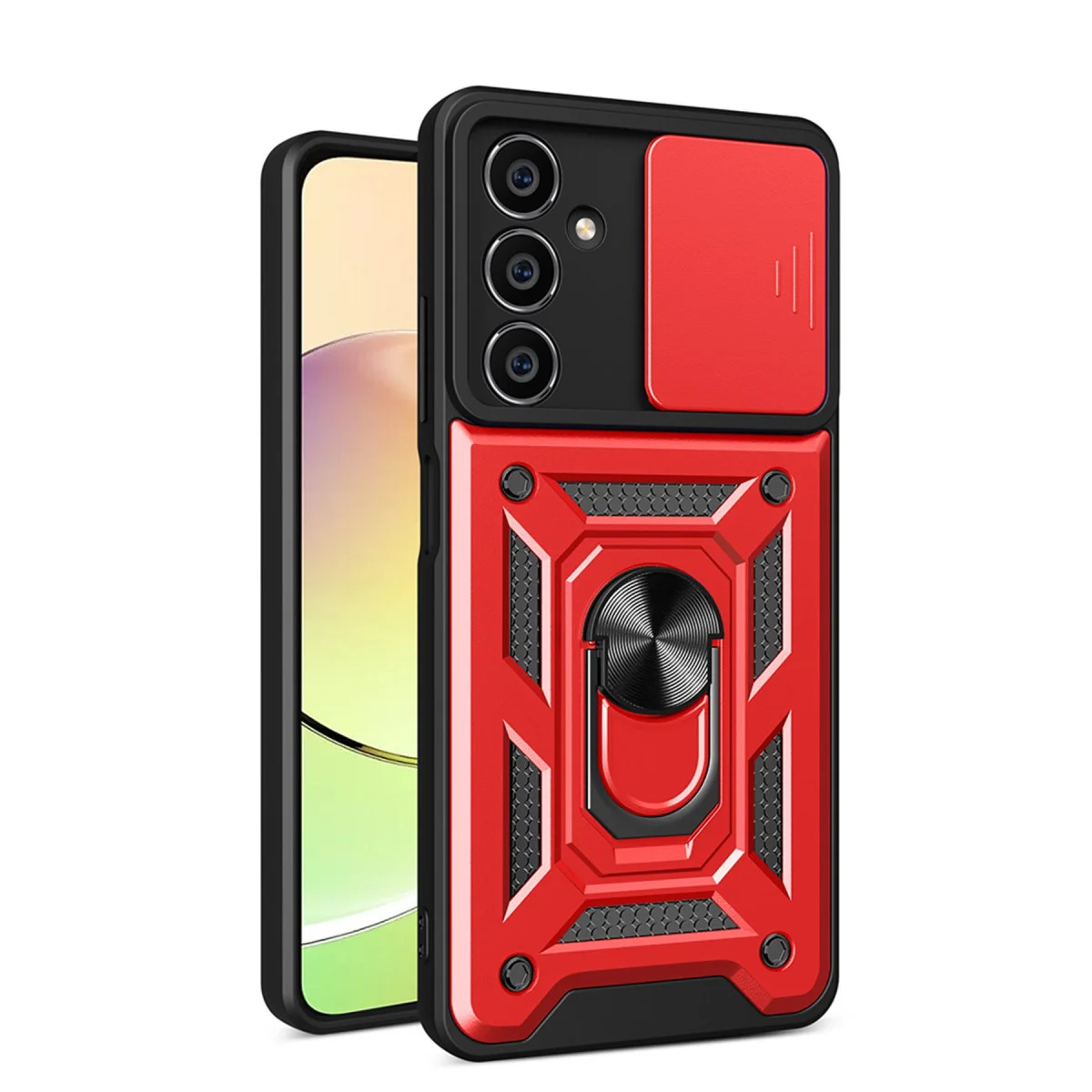 Galaxy A05S Kılıf Pars Lens Yüzüklü Silikon - Kırmızı