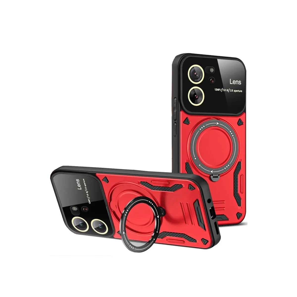 Mi 13T Pro Kılıf Joy Lens Standlı Kapak - Kırmızı