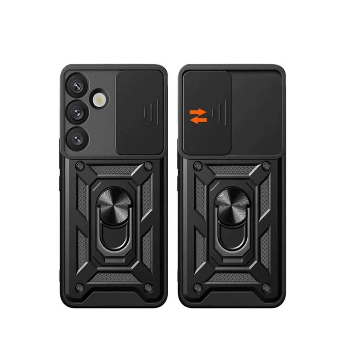 Galaxy S25 Kılıf Pars Lens Yüzüklü Silikon - Kırmızı