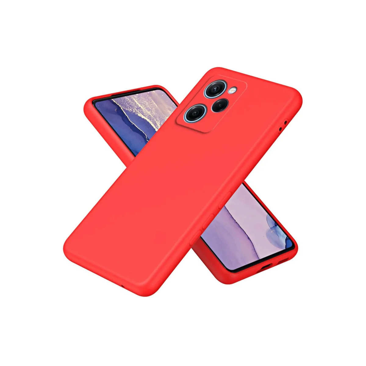Poco X5 Pro 5G Nano içi Kadife Silikon - Kırmızı