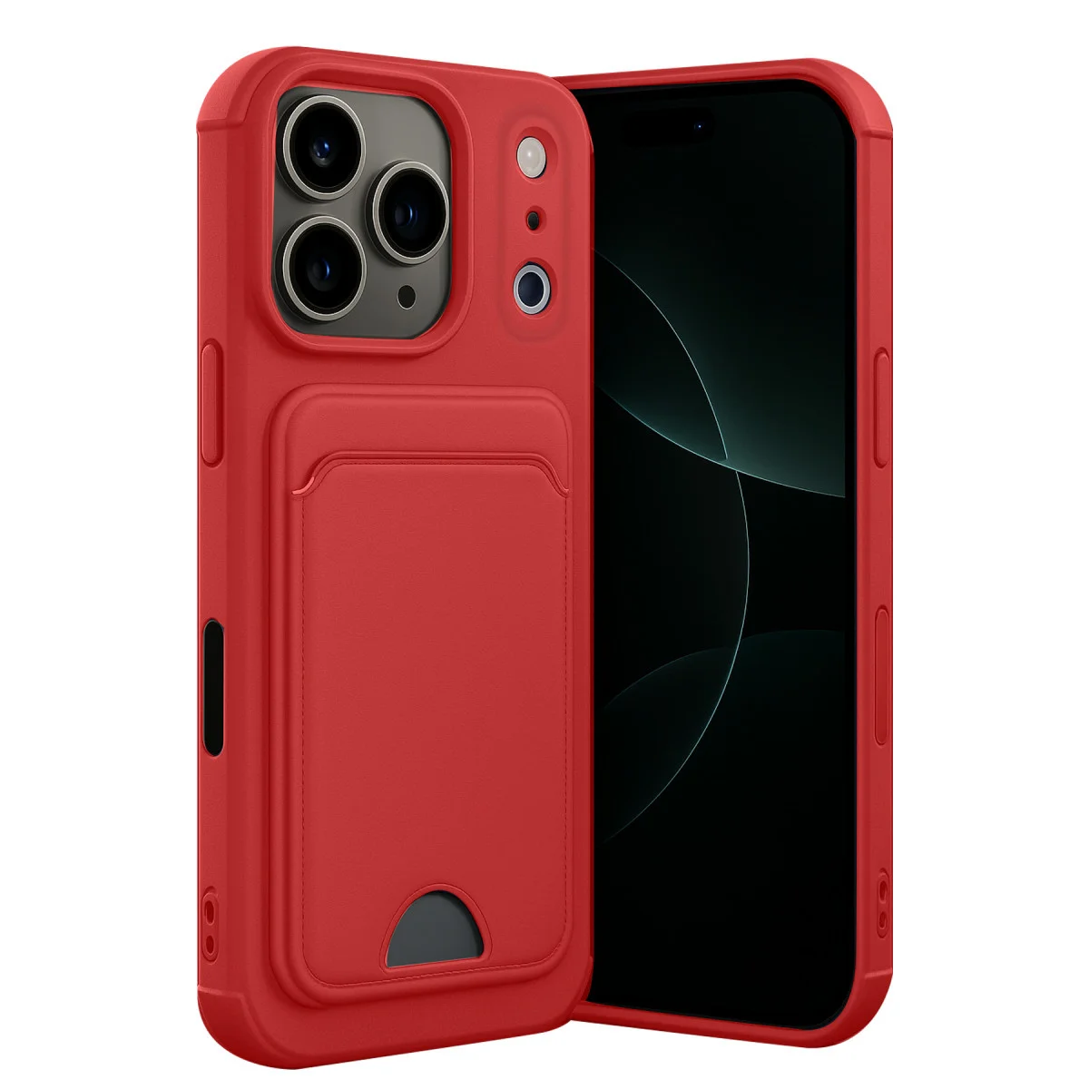 iPhone 17 Pro Kelvin Kartvizitli Silikon - Kırmızı