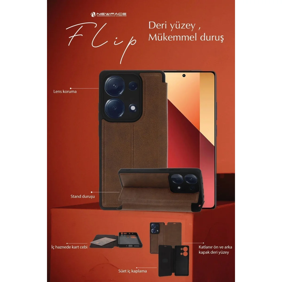Galaxy A07 4G Flip Cover - Kırmızı