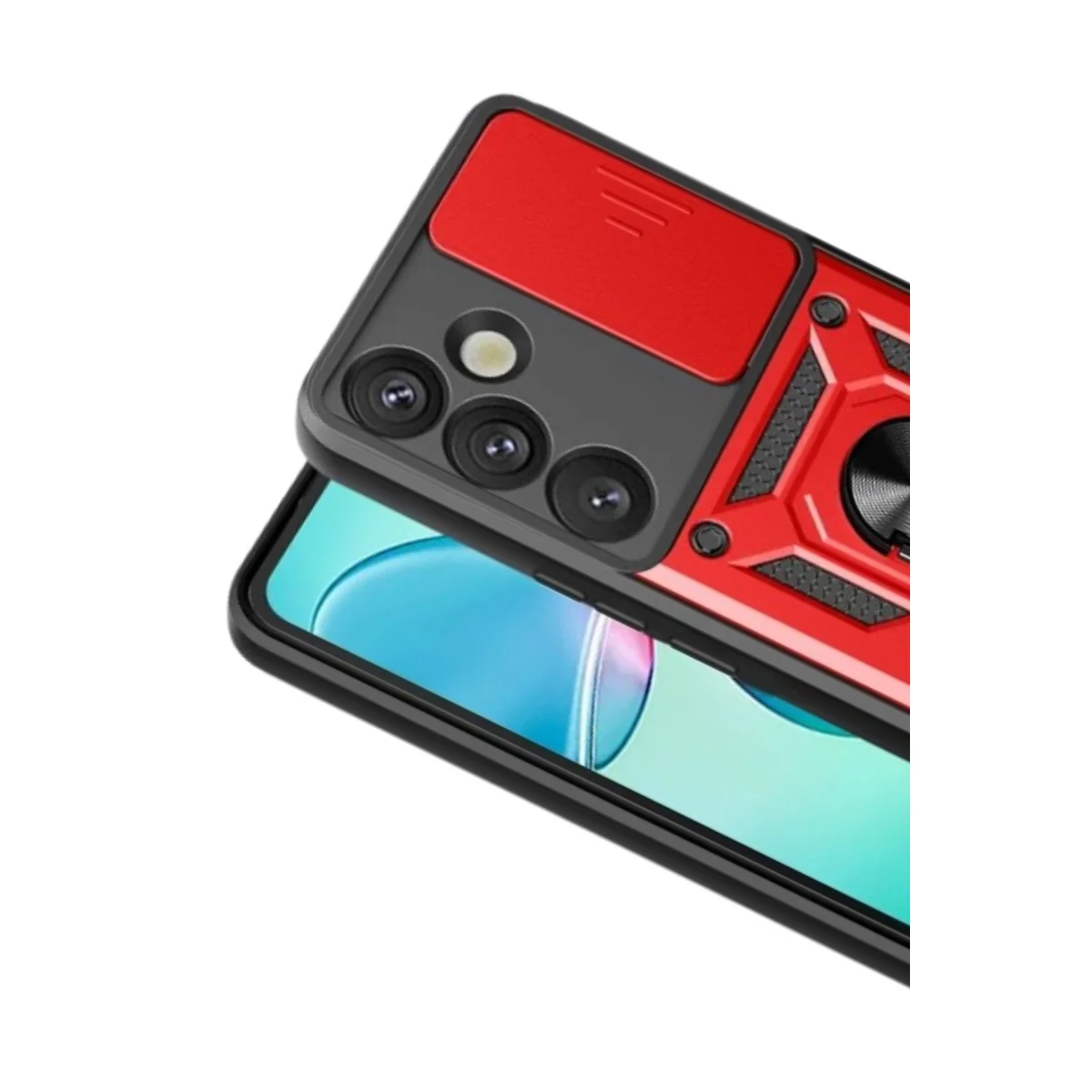 Galaxy S26 Pars Lens Yüzüklü Silikon - Kırmızı