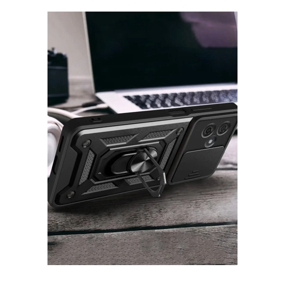 Redmi Note 13 Pro Plus Kılıf Pars Lens Yüzüklü Silikon - Lacivert