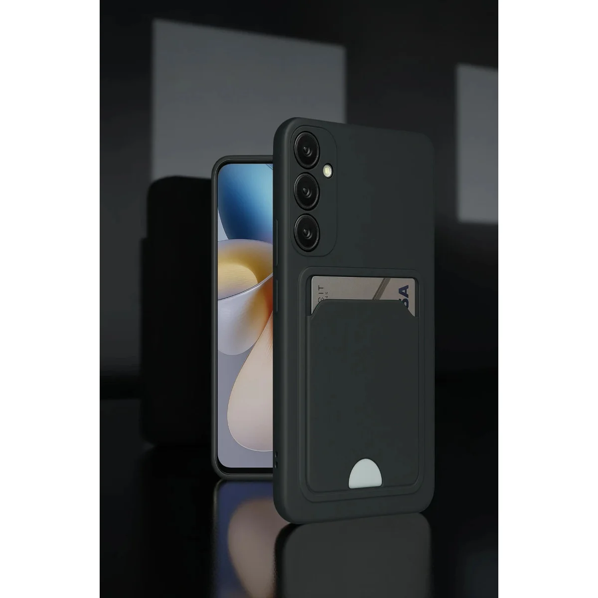 Galaxy A55 5G Kılıf Kelvin Kartvizitli Silikon - Lacivert